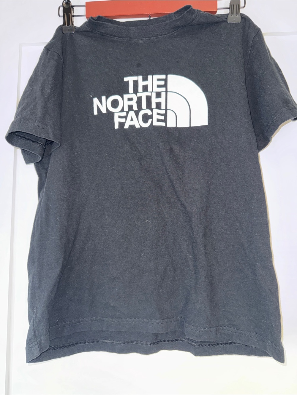 The North Face Boys Black T-Shirt w/ White Logo Sz Large / 12 minimalist